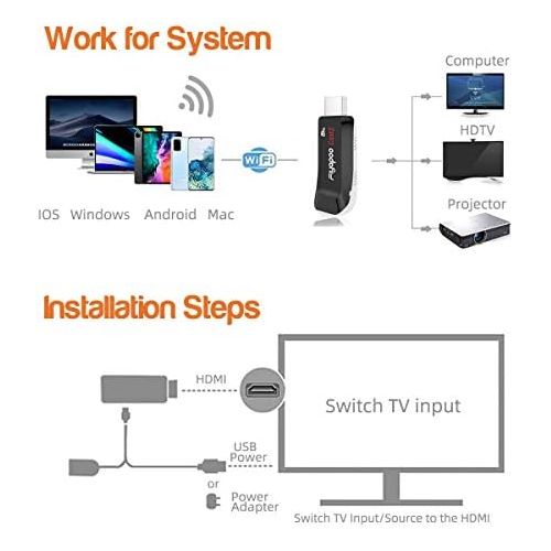  [아마존베스트]-Service-Informationen FIYAPOO Miracast Dongle 4K & 5G Wireless Wi-Fi HDMI Dongle Streaming for iPhone/iPad/Android/iOS/Window/Mac OS Laptop, Tablet, PC to HDTV/Monitor/Projector (Supports Miracast, DLNA