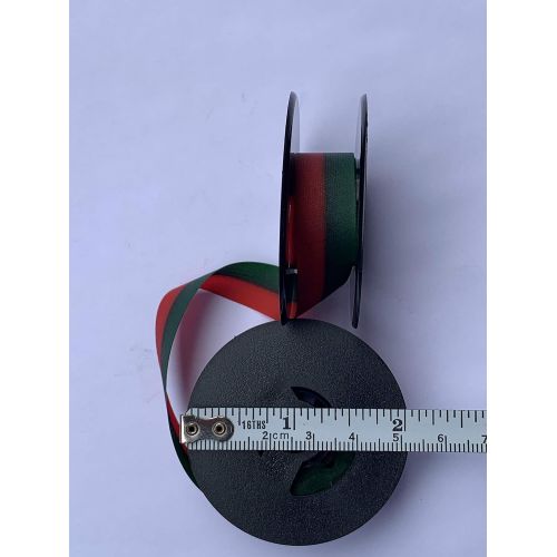  [아마존베스트]FJA Products Universal Typewriter Ribbons - Custom Color Twin Spool Typewriter Ribbons (Red and Green)