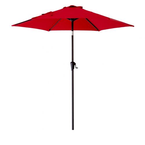  FLAME&SHADE 7.5 Patio Umbrella Outdoor Market Style for Small Balcony Table Garden Restaurant Cafe or Backyard with Tilting, Red