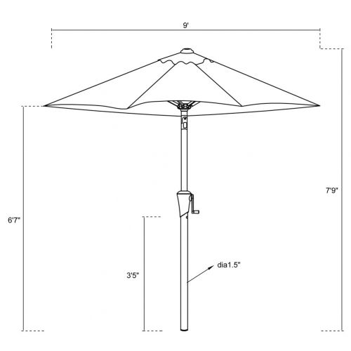  FLAME&SHADE 9 Outdoor Market Umbrella with Tilting for Patio Table Backyard Deck Garden Terrace or Pool Shade, Beige