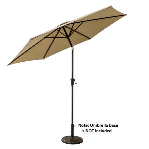  FLAME&SHADE 9 Outdoor Market Umbrella with Tilting for Patio Table Backyard Deck Garden Terrace or Pool Shade, Beige