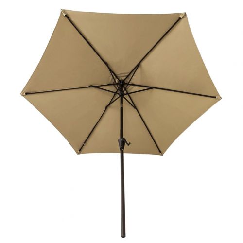  FLAME&SHADE 9 Outdoor Market Umbrella with Tilting for Patio Table Backyard Deck Garden Terrace or Pool Shade, Beige