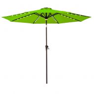 FLAME&SHADE 9 LED Lights Outdoor Market Umbrella for Balcony Patio Outside Deck or Garden Terrace Table with Tilt, Apple Green