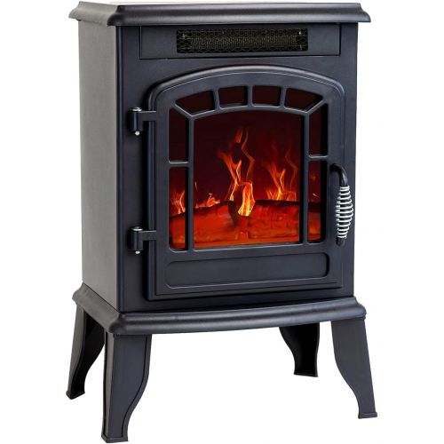  [아마존베스트]FLAME&SHADE 23 inch Electric Fireplace Wood Stove, Portable Freestanding Indoor Space Heater, 1400w