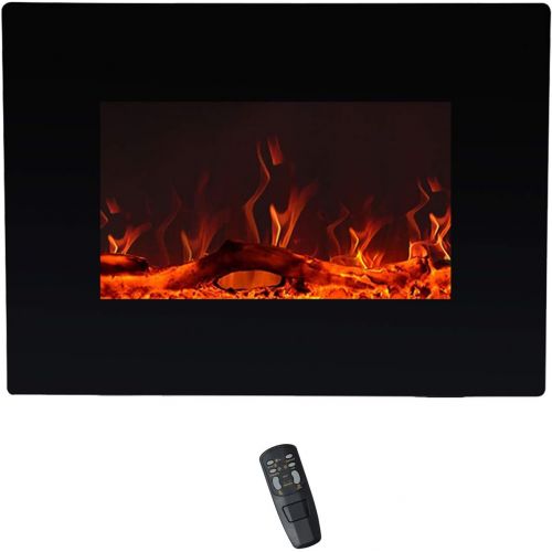  [아마존베스트]FLAME&SHADE 22 Inch Wide Electric Fireplace, Wall Mounted or Freestanding Portable Room Heater, with Infrared Remote, 1500/750w