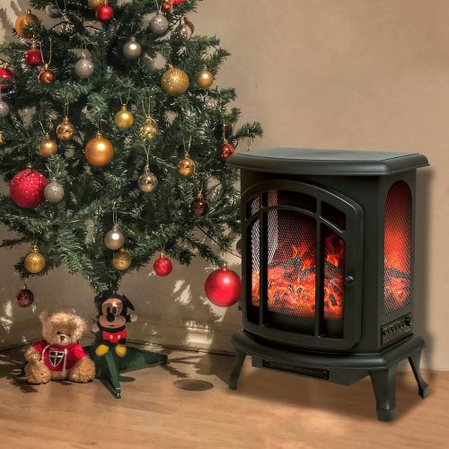  FLAME&SHADE Electric Fireplace Stove for Indoor use, 24 inch Portable Freestanding Space Heater with Remote