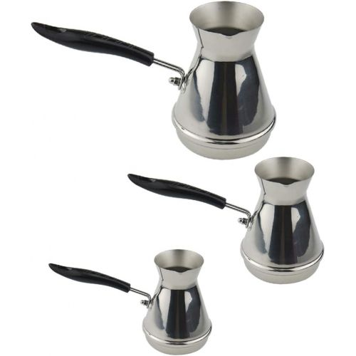  FLAMEER 2 stueck 350 ml Tuerkischer Kaffee Topf, Edelstahl Klein Kaffeekocher