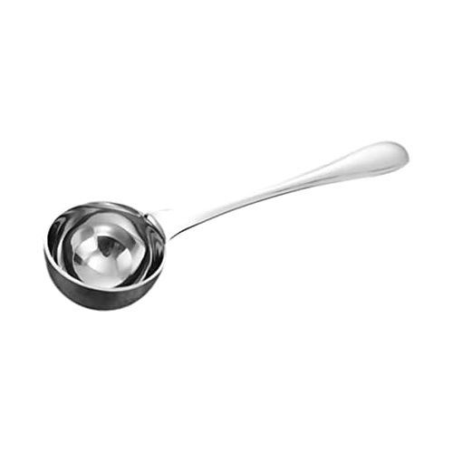  FLAMEER Edelstahl Coffee Scoop Kaffeebohnen Loeffel Kaffeepulver Loeffel Messloeffel Kaffee Zubehoer mit Dicker Griff - Silber, 15ml