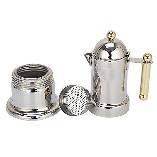  Flameer Espresso Maker Stovetop Moka Coffee Pot Stainless Steel Latte Percolator, Home Kitchen Cafe Coffee Accessories, Gift for Coffee Lover