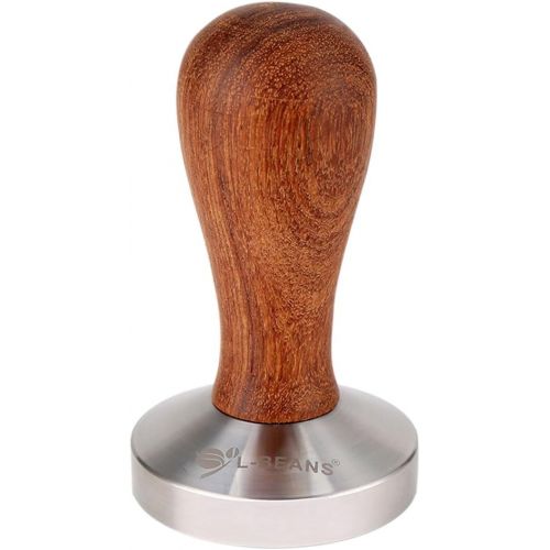  Flameer Coffee Tamper Machine 58mm Diameter Stainless Steel Convex Base Wood Grip Handle Barista Espresso Bean Press Tool