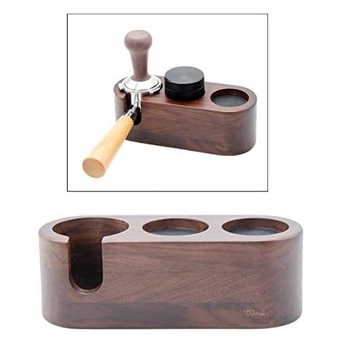  FLAMEER Kitchen Coffee Filter Tamper Holder Espresso Tamper Mat Stand Coffee Maker Support Base Coffee Accessories - 3 Holes 53 54mm