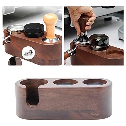  FLAMEER Kitchen Coffee Filter Tamper Holder Espresso Tamper Mat Stand Coffee Maker Support Base Coffee Accessories - 3 Holes 53 54mm