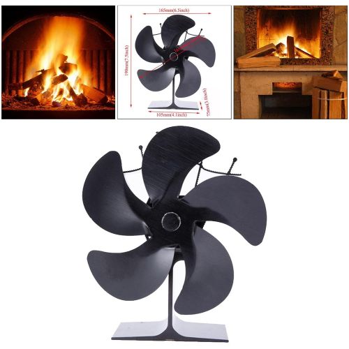  FLAMEER 2 Pieces Aluminum Alloy Fireplace Fan Wood Stove Fan Eco Wood Burner