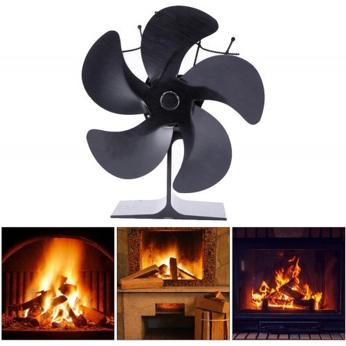  FLAMEER 2 Pieces Aluminum Alloy Fireplace Fan Wood Stove Fan Eco Wood Burner