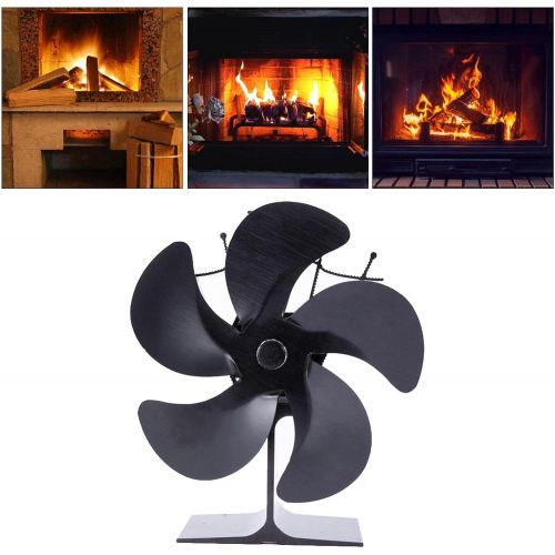  FLAMEER 2 Pieces Aluminum Alloy Fireplace Fan Wood Stove Fan Eco Wood Burner