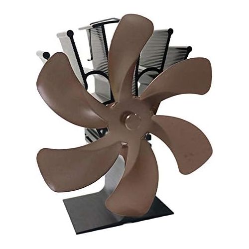  FLAMEER Upgraded 6 Blade Fireplace Fan Heat Powered Stove Fan for Wood/Log Burner/Fireplace Eco Friendly and Efficient Heat Distribution Fan，Round Bronze