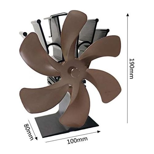  FLAMEER Upgraded 6 Blade Fireplace Fan Heat Powered Stove Fan for Wood/Log Burner/Fireplace Eco Friendly and Efficient Heat Distribution Fan，Round Bronze