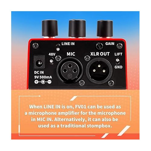  FLAMMA FV01 Vocal Effects Processor Pitch Correction Voice Pedal Vocal Stompbox Microphone Amplifier for Singer Live Singing Streaming Recording with Delay Reverb Acoustic Guitar Playing