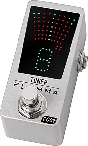 FLAMMA Tuner Pedal FC04 Chromatic Guitar Tuner Pedal, Tuning Pedal for High Precision 1 Cent with Pitch Indicator for Guitar and Bass, True Bypass