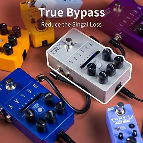  FLAMMA FS02 Reverb Guitar Pedal Stereo Digital Effects Pedal 7 Storable Preset Slots 7 Reverb Effects Room Hall Church Cave Plate Spring Mod True Bypass Trail On