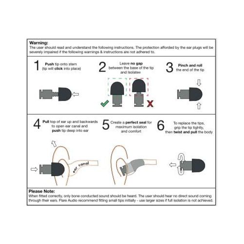  FLARE Flare Audio - Isolate MiNi Black Ear Protection Earplugs