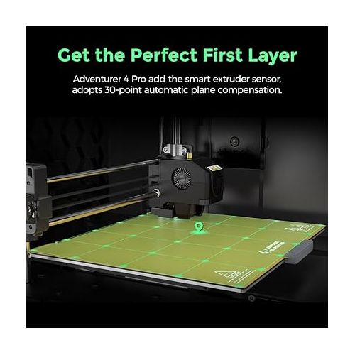  FLASHFORGE 3D Printer Adventurer 4 Pro, 30-Point Auto Leveling with PEI Steel Plate, 300mm/s High Speed Printing, Upgrade Cooling System and Hardened Nozzle to Print Carbon Fiber Materials Perfectly