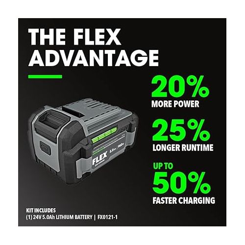  FLEX 24V Brushless Cordless 1/2-Inch 750 Ft-Lbs Mid-Torque Impact Wrench Kit with 5.0Ah Lithium Battery and 160W Fast Charger - FX1451-1C