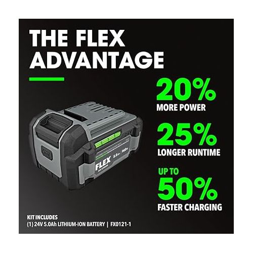  FLEX 24V Brushless Cordless 7/8-Inch SDS Plus 1.3 Ft-Lbs Torque Rotary Hammer Kit with 5.0Ah Lithium Battery and 160W Fast Charger - FX1531-1C, Grey/Black