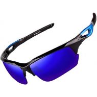 FLEX Polarized Sports Sunglasses for Men & Women. Ultra Tough Lightweight Frame w/HD lens for Cycling Driving Fishing Golf