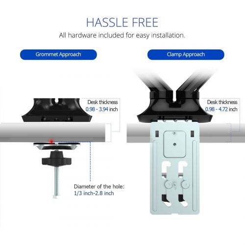  FLEXISPOT FlexiSpot Dual Monitor Mount, Gas Spring Desk Stand for Two 10-27 Flat Screen (F6AD)