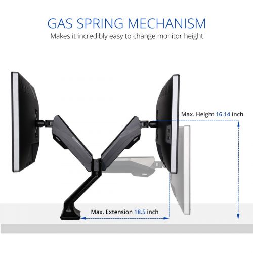  FLEXISPOT FlexiSpot Dual Monitor Mount, Gas Spring Desk Stand for Two 10-27 Flat Screen (F6AD)