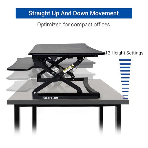  FLEXISPOT FlexiSpot 47 Standing Desk Converter with Quick Release Keyboard Tray Computer Desk,Black (M3B)