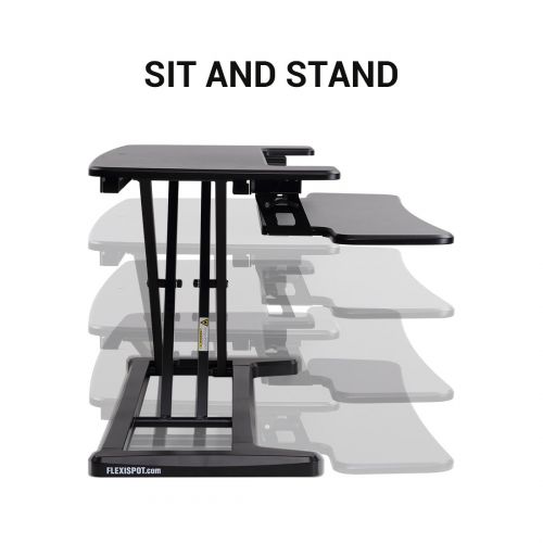  FLEXISPOT FlexiSpot Stand Up Desk Converter -28 Standing Desk Riser with Deep Keyboard Tray for Laptop (28, Black, M7B)