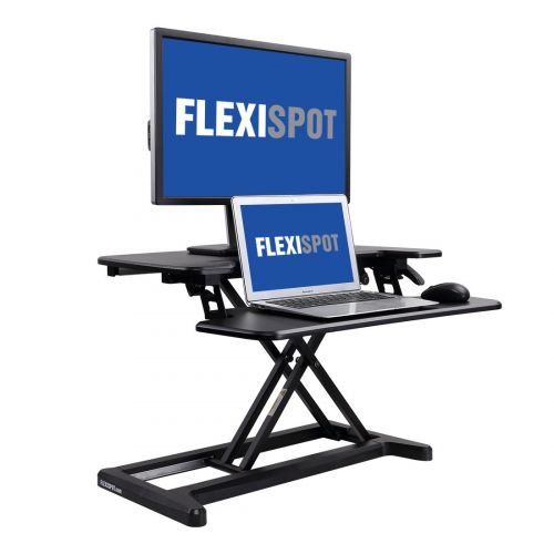  FLEXISPOT FlexiSpot Stand Up Desk Converter -28 Standing Desk Riser with Deep Keyboard Tray for Laptop (28, Black, M7B)