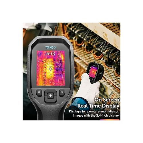  FLIR TG165-X Thermal Imaging Camera with Bullseye Laser: Commercial Grade Infrared Camera for Building Inspection, HVAC and Electrical