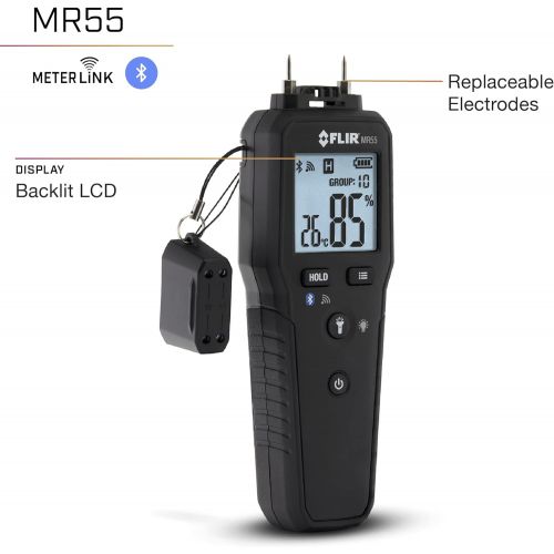  FLIR MR55 - Pin Moisture Meter with Bluetooth for Instant Data Sharing via the FLIR Tools Mobile app.