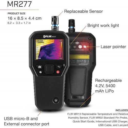  [아마존베스트]FLIR MR277 Moisture Meter, MSX IR Camera & Hygrometer for Building Inspection