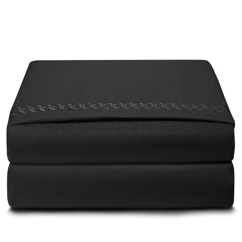  FLORIDA BRANDS Bed Sheet Set - Luxury Super Soft Brushed Microfiber - Allergy Free - Machine Washable - Wrinkle and Fade Resistant- 3-Piece (Twin, Black)