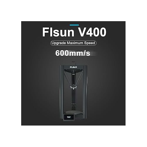  FLSUN V400 3D Printer Fast 600mm/s Max Speed 20000+ mm/s² Delta 3D Printer V400 with Pre-Installed Klipper Firmware,300℃ Nozzle, Direct Drive Extruder,PEI Bed,Printing Size Φ300x410mm (V400)