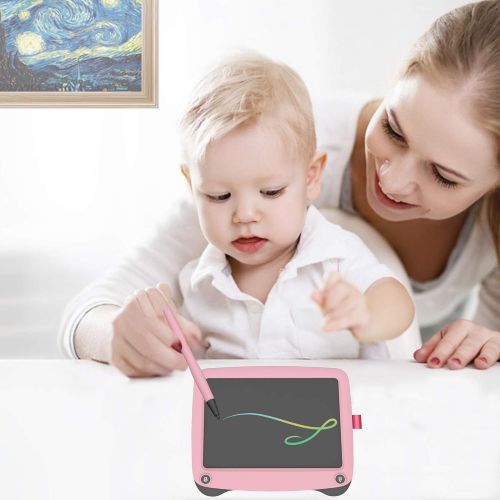  [아마존 핫딜] FLUESTON LCD Writing Board 9 Inch Drawing Tablet for Kids, e-Writer Doodle Board and Colorful Screen Scribble pad for Kids Ages 3+ (Pink)