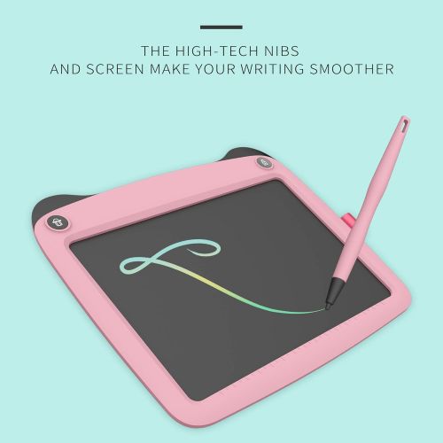  [아마존 핫딜] FLUESTON LCD Writing Board 9 Inch Drawing Tablet for Kids, e-Writer Doodle Board and Colorful Screen Scribble pad for Kids Ages 3+ (Pink)