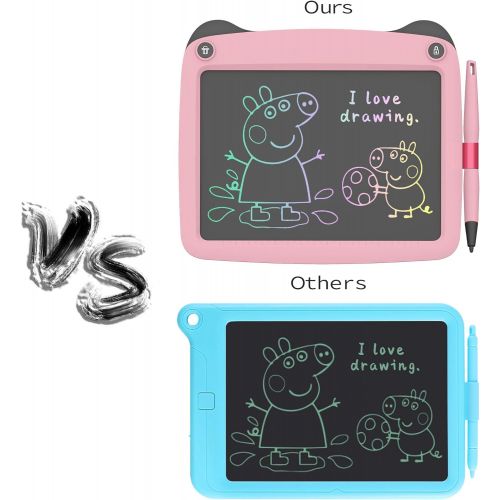 [아마존 핫딜] FLUESTON LCD Writing Board 9 Inch Drawing Tablet for Kids, e-Writer Doodle Board and Colorful Screen Scribble pad for Kids Ages 3+ (Pink)