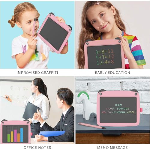  [아마존 핫딜] FLUESTON LCD Writing Board 9 Inch Drawing Tablet for Kids, e-Writer Doodle Board and Colorful Screen Scribble pad for Kids Ages 3+ (Pink)