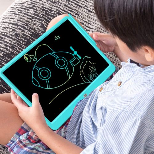  [아마존베스트]FLUESTON LCD Writing Tablet 15 Inches Colorful Screen Drawing Pad, Doodle and Scribbler Boards for Kids, Electronic Educational Learning Toys for 3-12 Year Old Boys