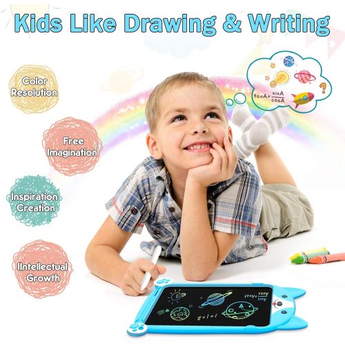  [아마존베스트]FLUESTON LCD Writing Tablet 9 Inch Colorful Screen Drawing Tablets for Kids, Doodle and Scribble Board, Educational Learning and Traveling Toys for 2 3 4 5 6 Year Old Boys and Girl