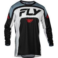 Fly Racing 2024 Youth Lite Jersey Black/White/Denim Grey Youth X-Large; 377-720YXL