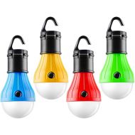 FLY2SKY Tent Lamp Portable LED Tent Light 4 Packs Clip Hook Hurricane Emergency Lights LED Camping Light Bulb Camping Tent Lantern Bulb Camping Equipment for Camping Hiking Backpac