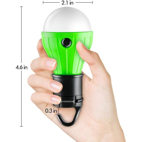  FLY2SKY Tent Lamp Portable LED Tent Light 4 Packs Clip Hook Hurricane Emergency Lights LED Camping Light Bulb Camping Tent Lantern Bulb Camping Equipment for Camping Hiking Backpac