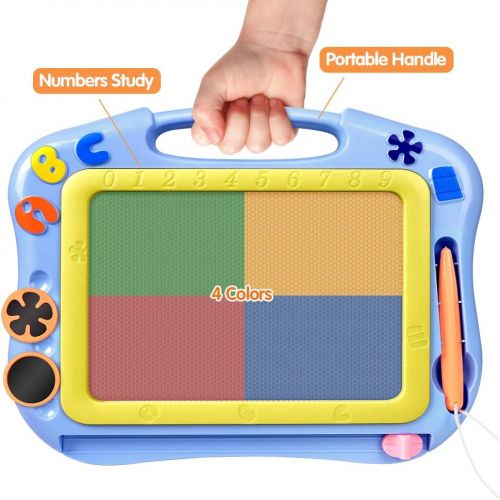  [아마존베스트]FLY2SKY Magnetic Drawing Board Kids Magna Doodle Board Travel Size Toddler Toys Sketch Writing Colorful Erasable Sketching Pad Holiday Birthday Gifts Girl Boy Educational Learning