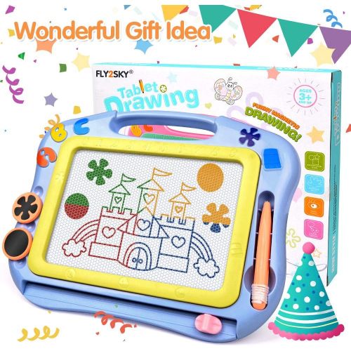  [아마존베스트]FLY2SKY Magnetic Drawing Board Kids Magna Doodle Board Travel Size Toddler Toys Sketch Writing Colorful Erasable Sketching Pad Holiday Birthday Gifts Girl Boy Educational Learning